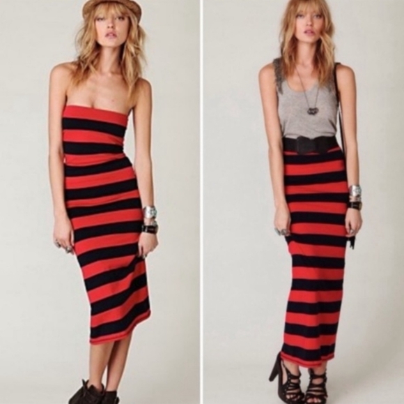 Free People Stripe Column Convertible Maxi Skirt - Picture 5 of 7